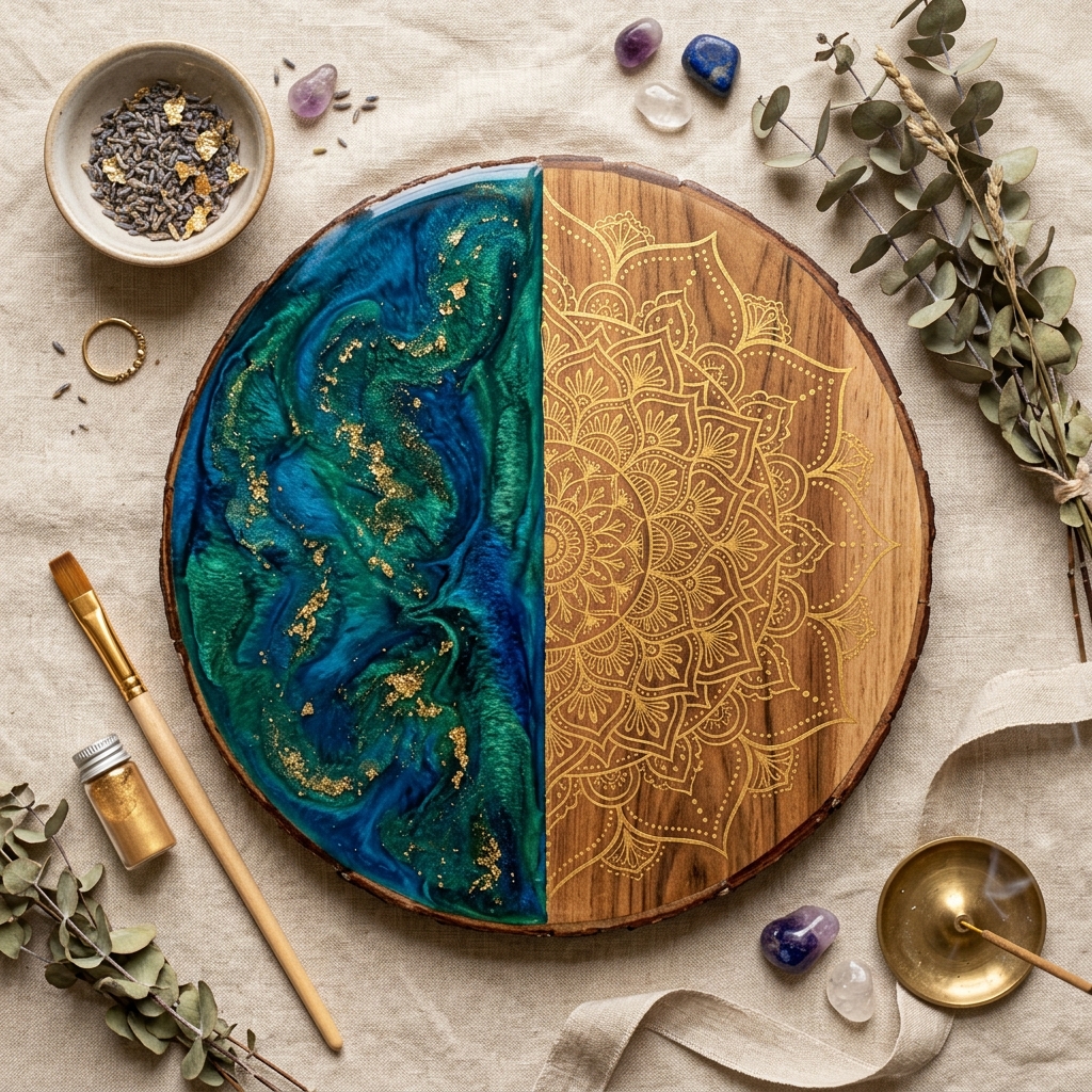 Mandala + Resin Wall Art